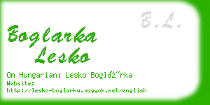 boglarka lesko business card